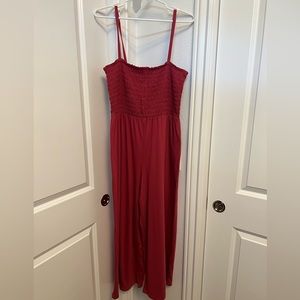 Brand new, Gap smocked jumpsuit in dark rose. Tags still on! Size large.